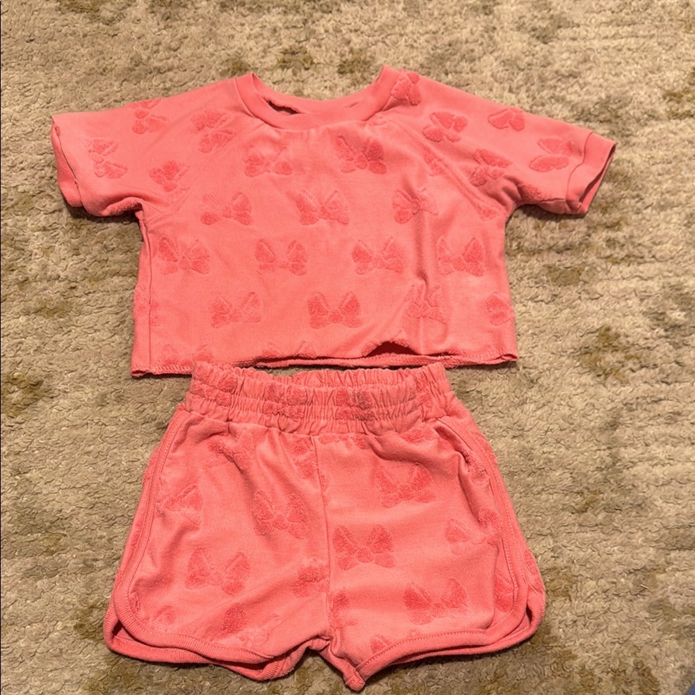 Minnie Mouse Pink Bow 2 Piece Set 18M